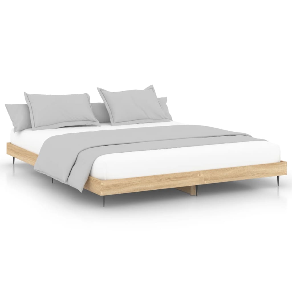 vidaXL Estructura de cama sin colchón madera roble Sonoma 140x200 cm