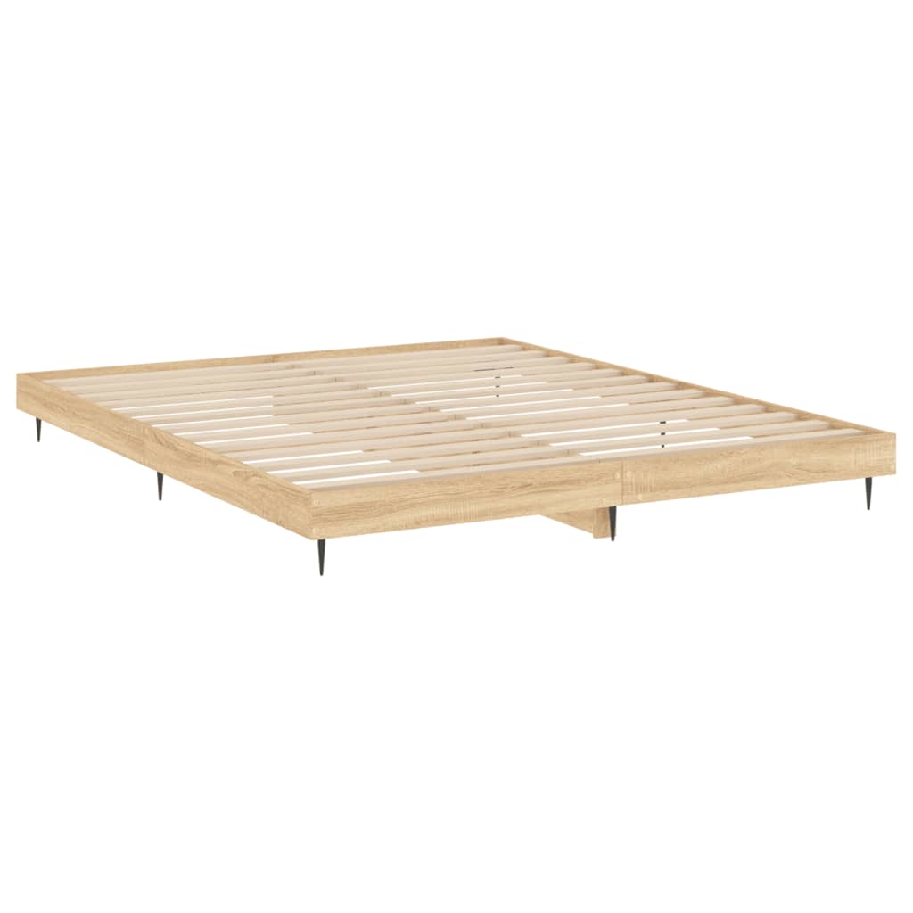 vidaXL Estructura de cama sin colchón madera roble Sonoma 140x200 cm