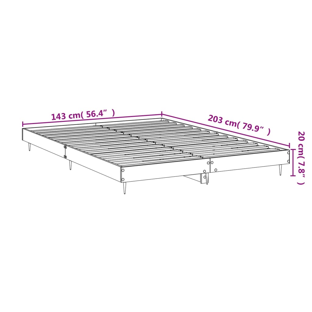 vidaXL Estructura de cama sin colchón madera roble Sonoma 140x200 cm