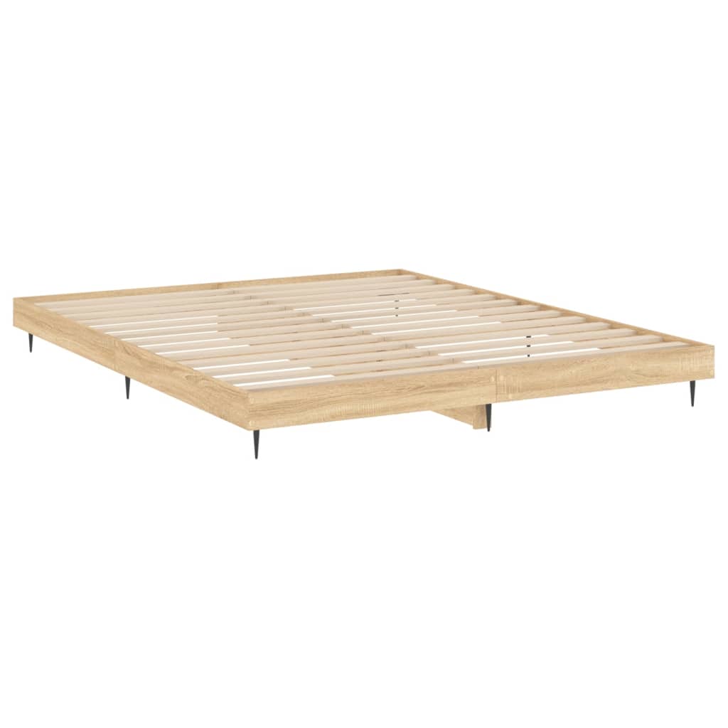 vidaXL Estructura de cama sin colchón madera roble Sonoma 120x200 cm