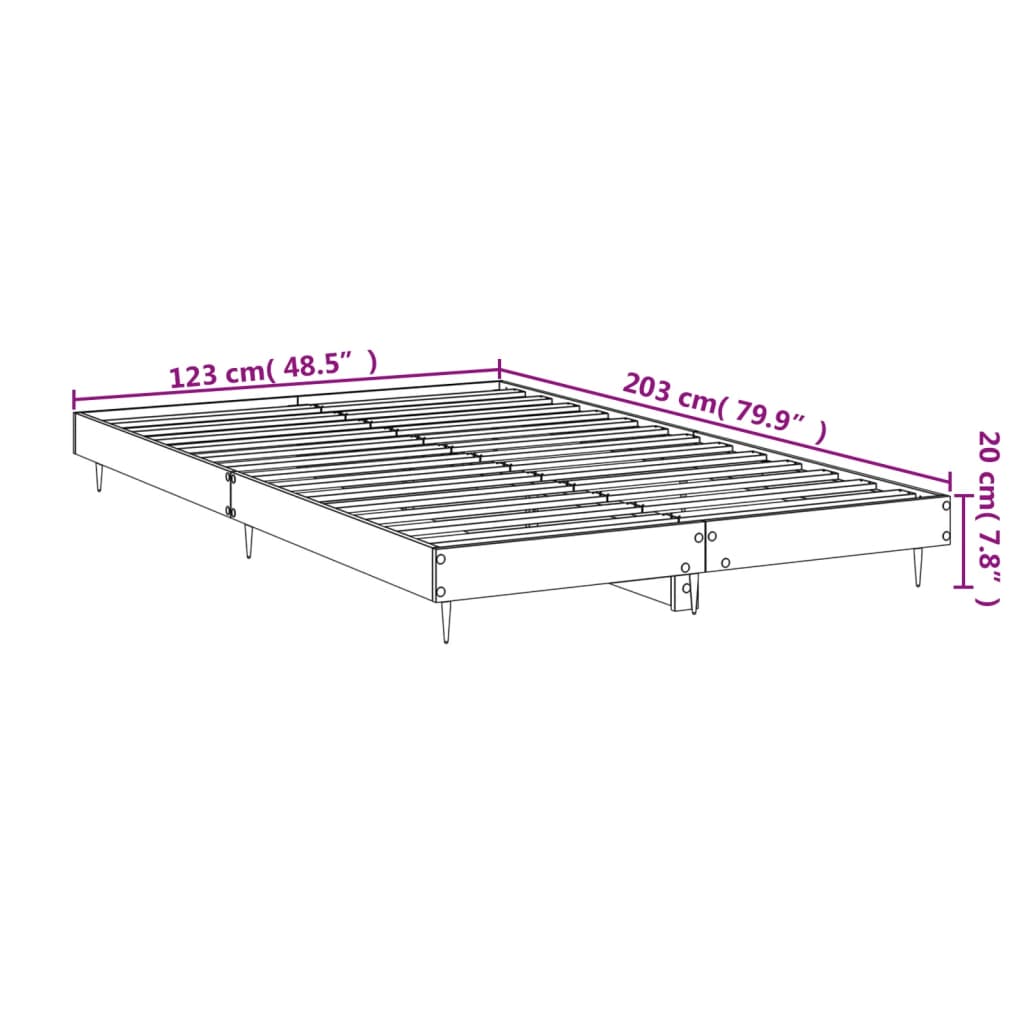 vidaXL Estructura de cama sin colchón madera roble Sonoma 120x200 cm