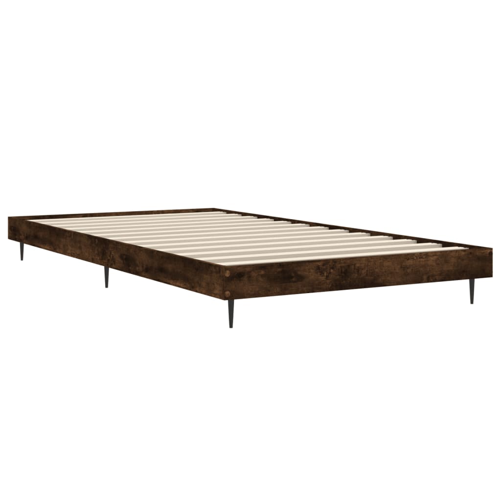 vidaXL Estructura de cama sin colchón madera roble ahumado 90x200 cm