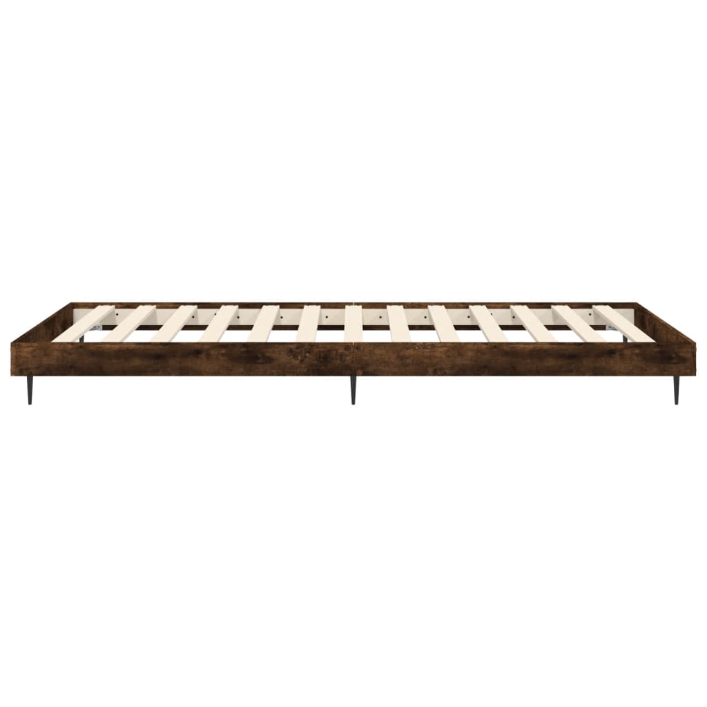 vidaXL Estructura de cama sin colchón madera roble ahumado 90x200 cm