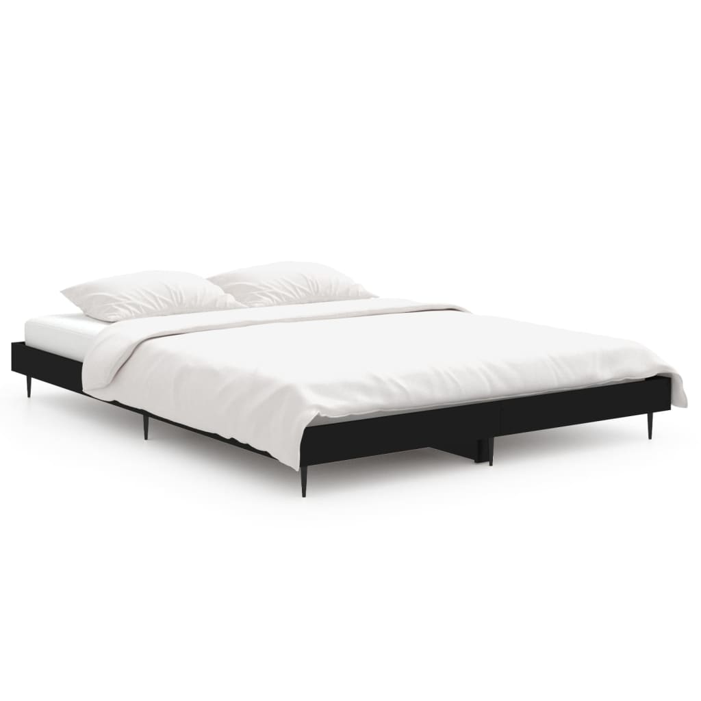 vidaXL Estructura de cama madera de ingeniería negra 140x190 cm