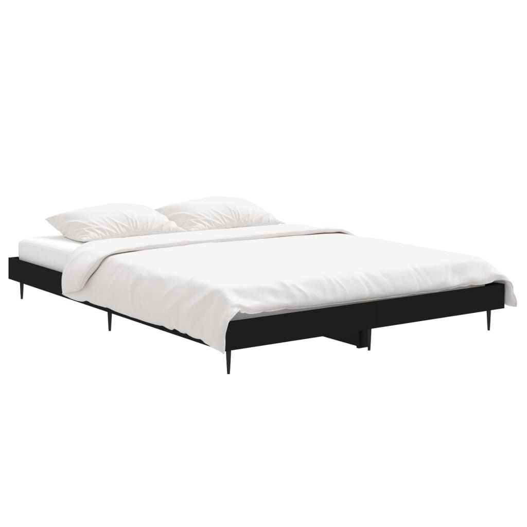 vidaXL Estructura de cama madera de ingeniería negra 140x190 cm