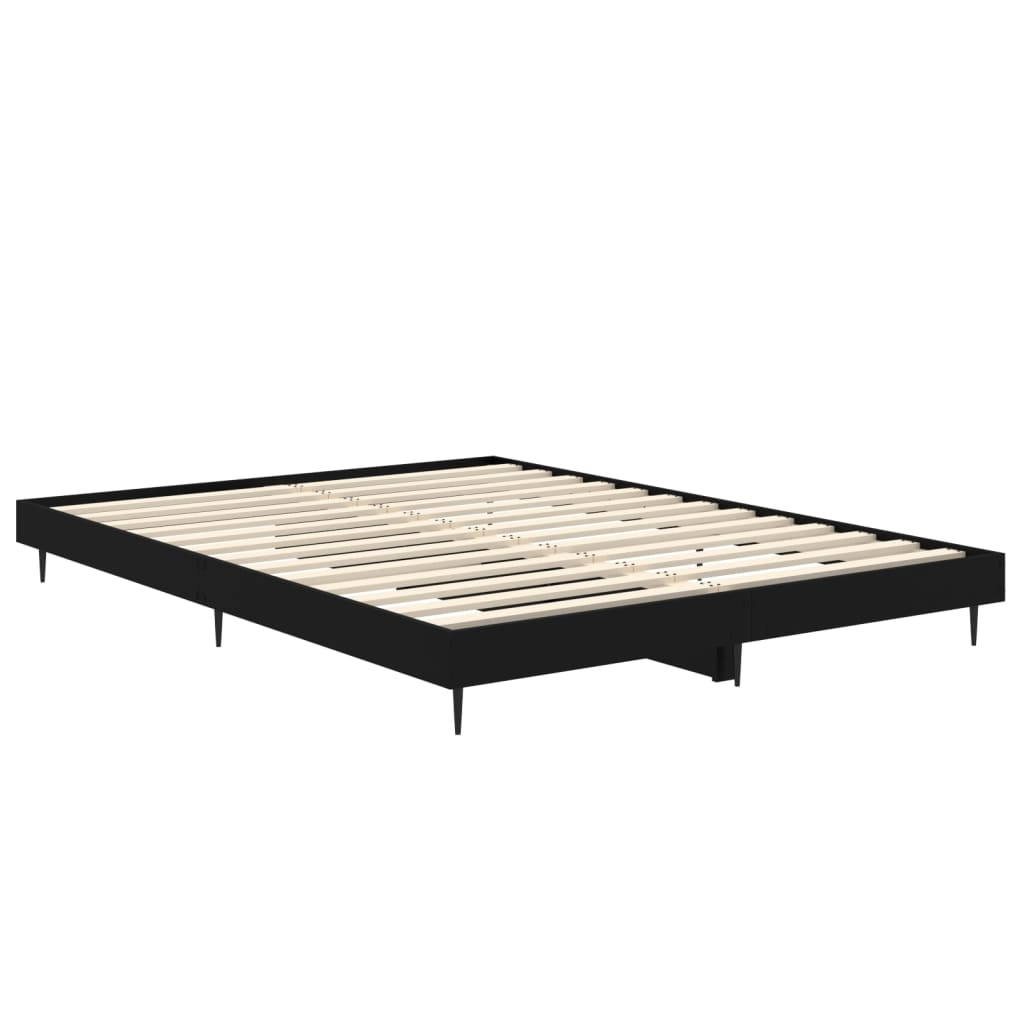 vidaXL Estructura de cama madera de ingeniería negra 140x190 cm