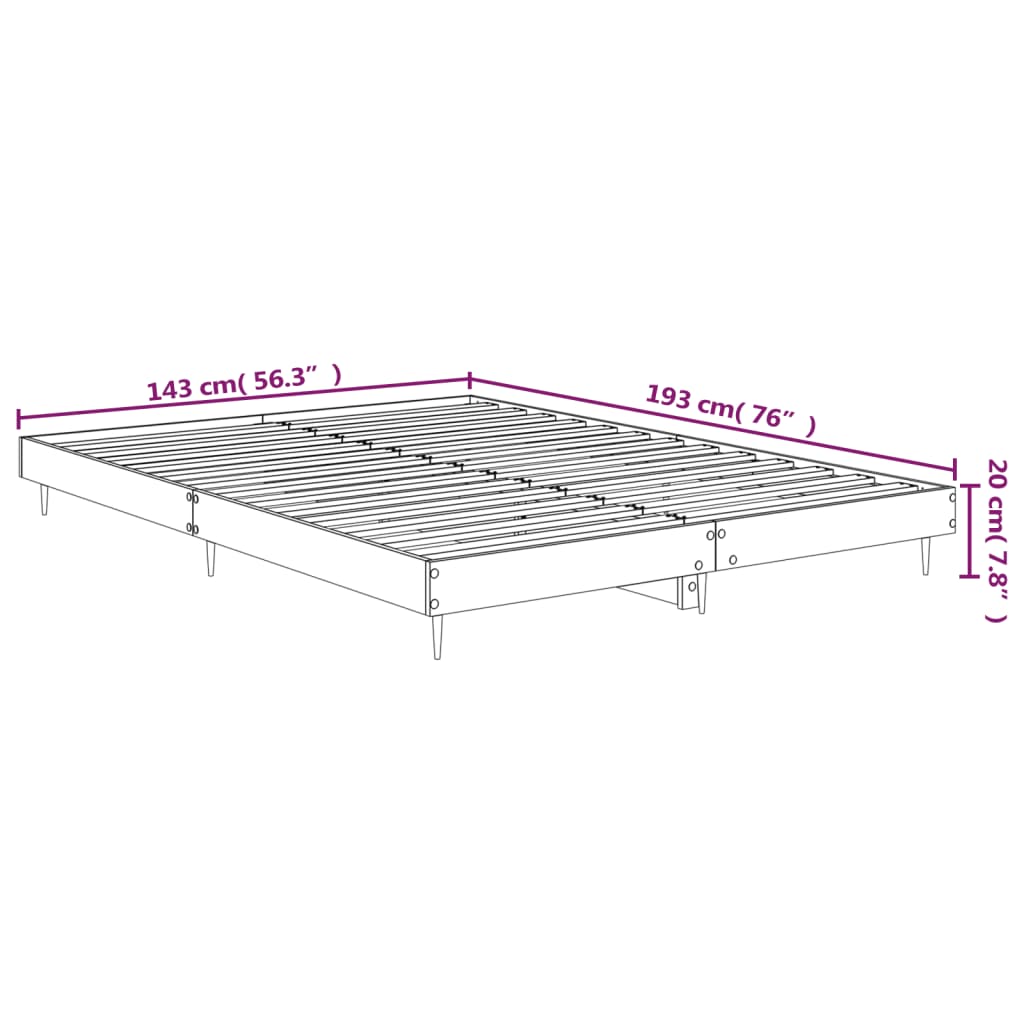 vidaXL Estructura de cama madera de ingeniería negra 140x190 cm