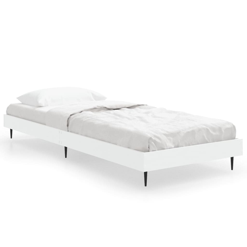 vidaXL Estructura de cama madera de ingeniería blanca 75x190 cm