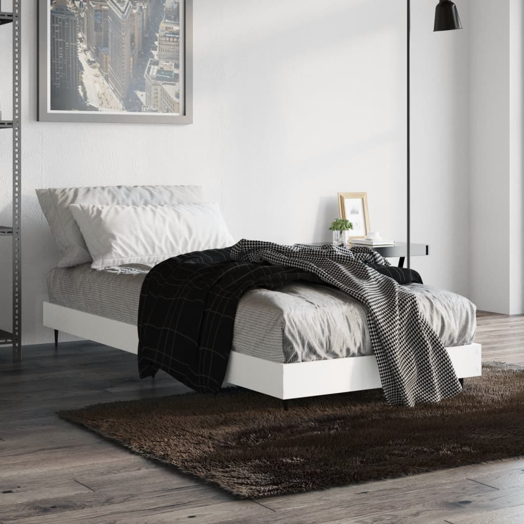 vidaXL Estructura de cama madera de ingeniería blanca 75x190 cm