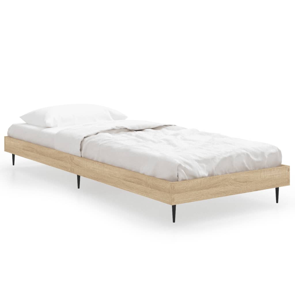 vidaXL Estructura de cama sin colchón madera roble Sonoma 75x190 cm