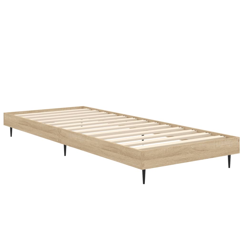 vidaXL Estructura de cama sin colchón madera roble Sonoma 75x190 cm