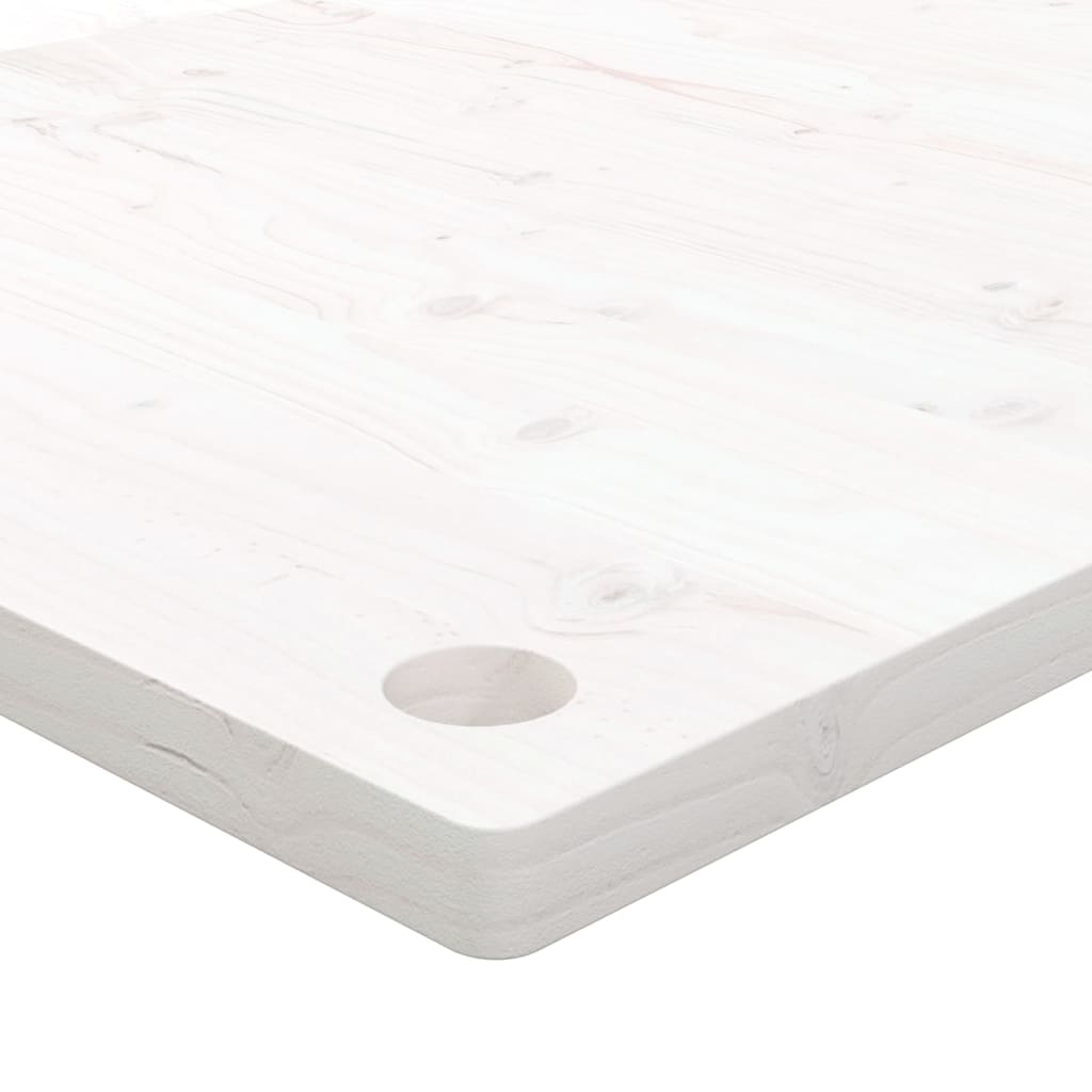 vidaXL Tablero de escritorio madera maciza pino blanco 100x50x2,5 cm