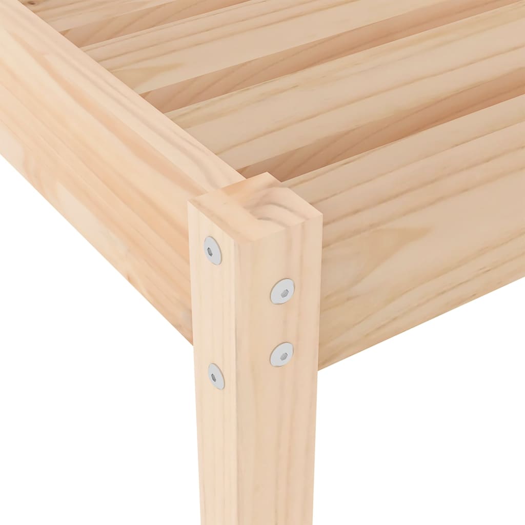 vidaXL Tumbonas con mesa 2 uds madera maciza de pino