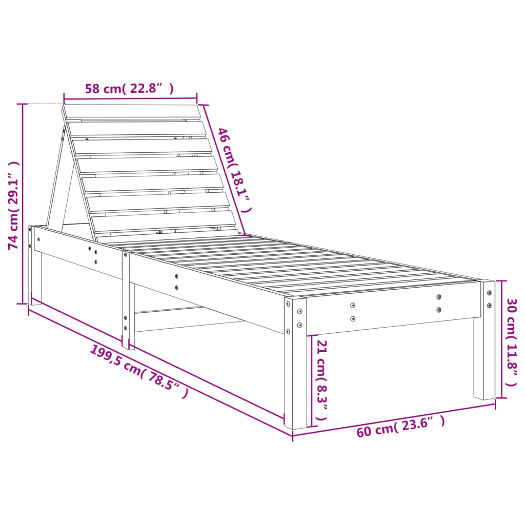 vidaXL Tumbonas con mesa 2 uds madera maciza de pino