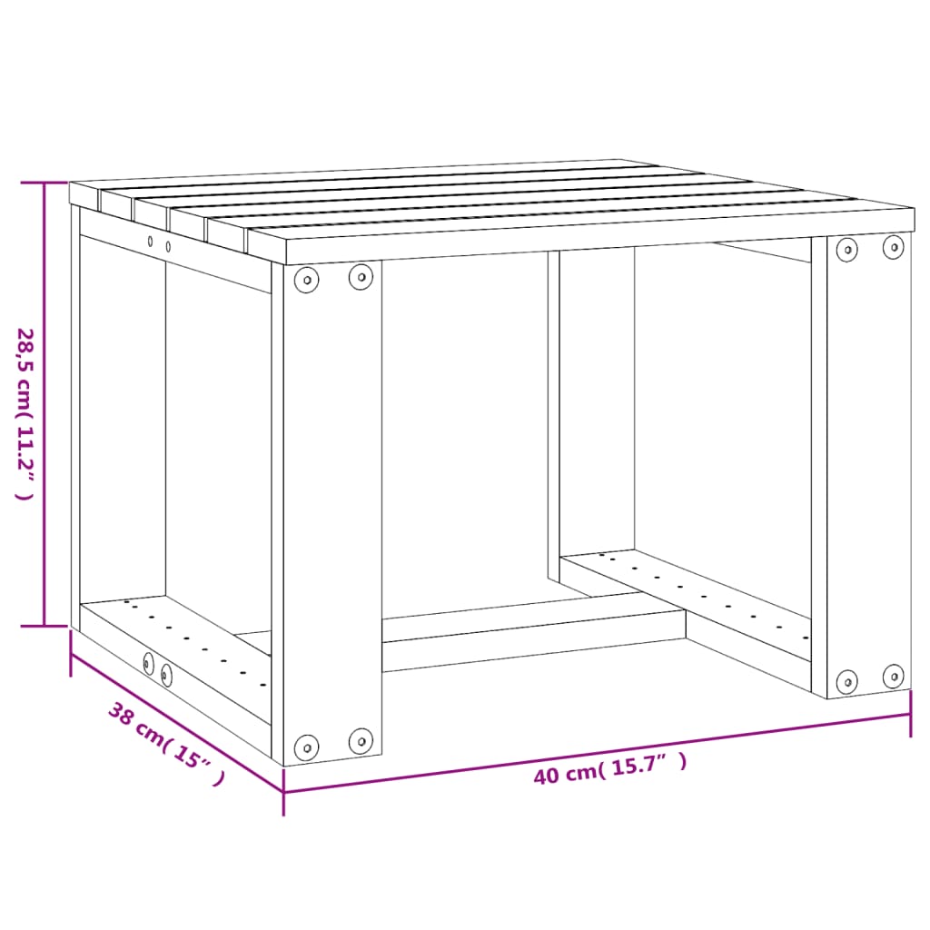 vidaXL Tumbonas con mesa 2 uds madera maciza de pino