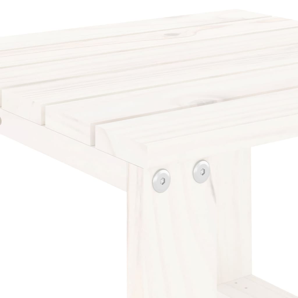 vidaXL Tumbonas con mesa 2 uds madera maciza de pino blanco