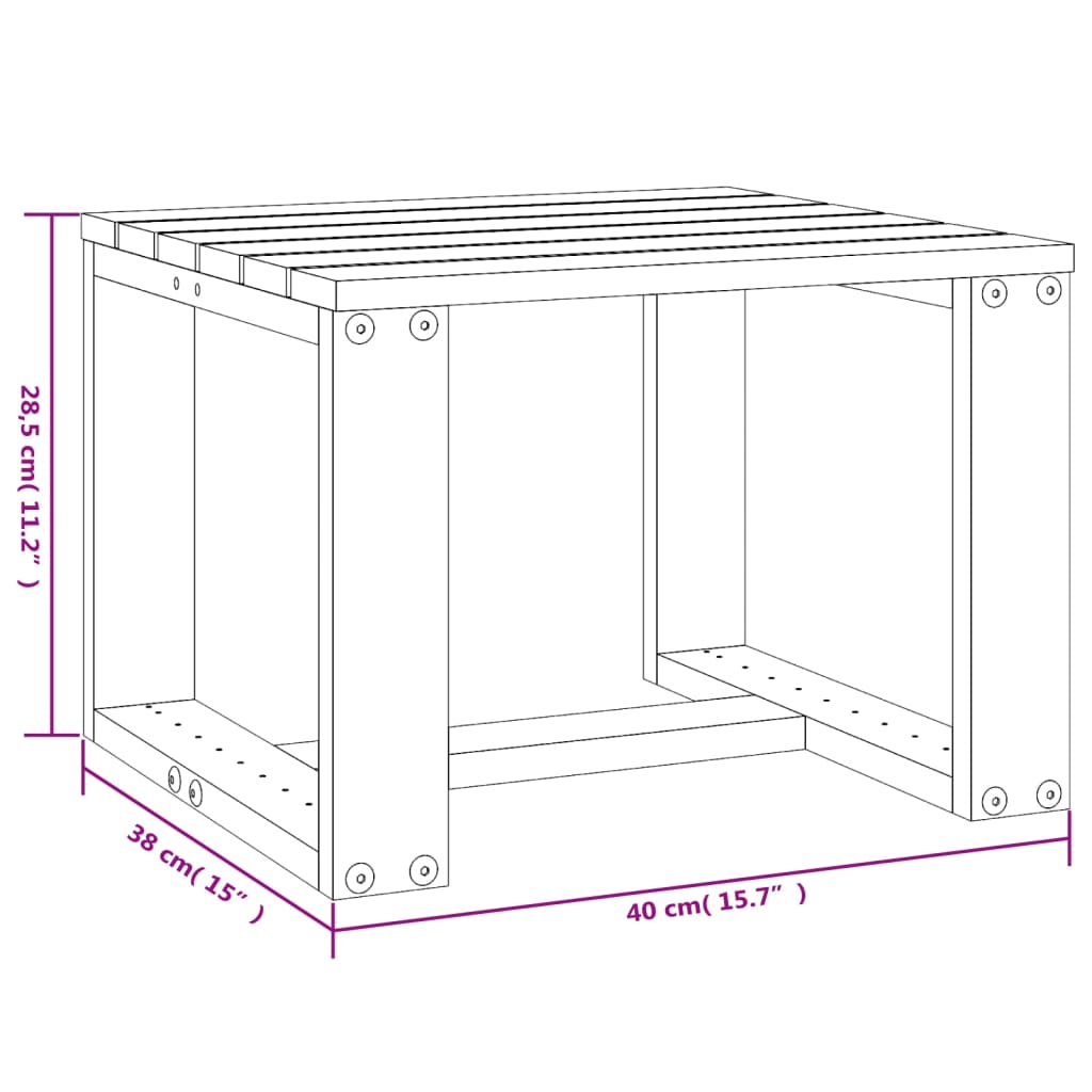 vidaXL Tumbonas con mesa 2 uds madera maciza de pino blanco