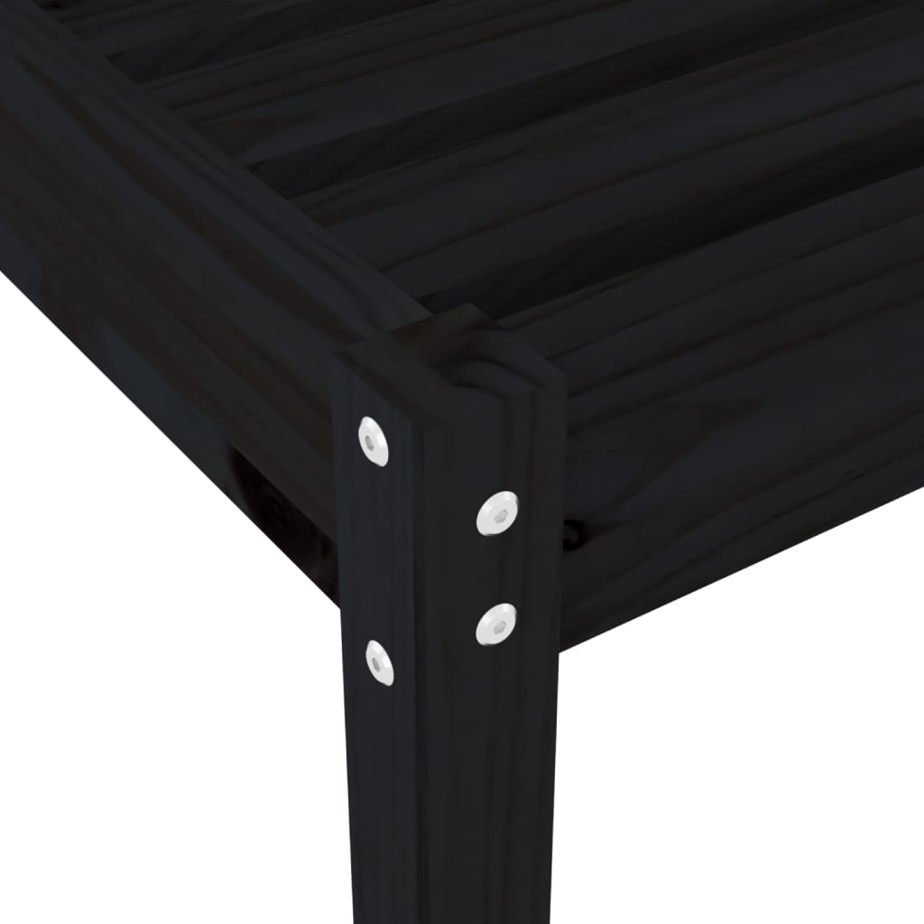 vidaXL Tumbonas con mesa 2 uds madera maciza de pino negro