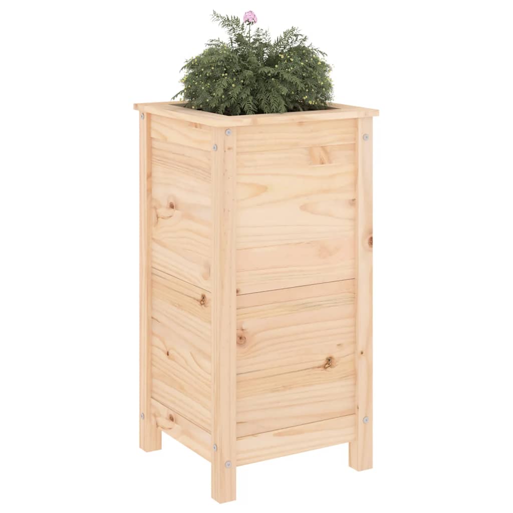 vidaXL Jardinera madera maciza de pino 40x40x78 cm