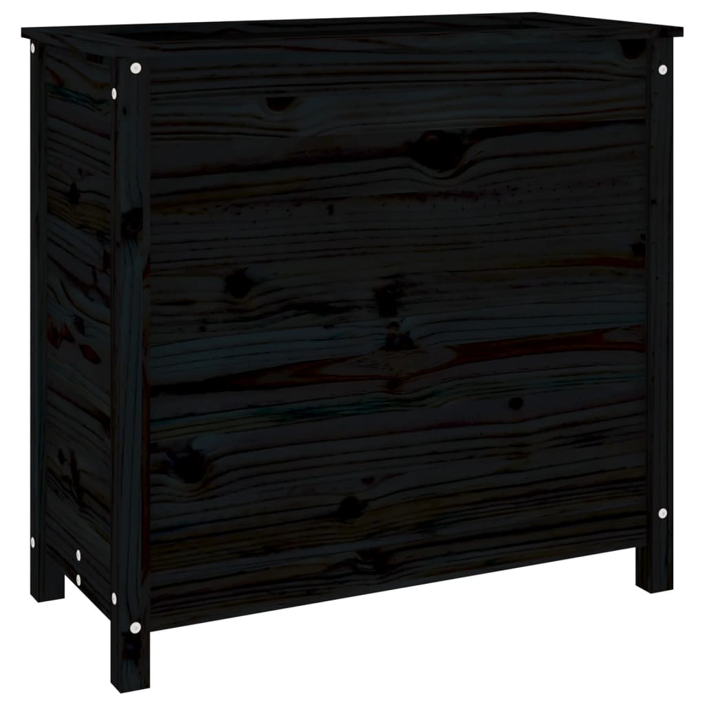 vidaXL Jardinera madera maciza de pino negro 82,5x40x78 cm