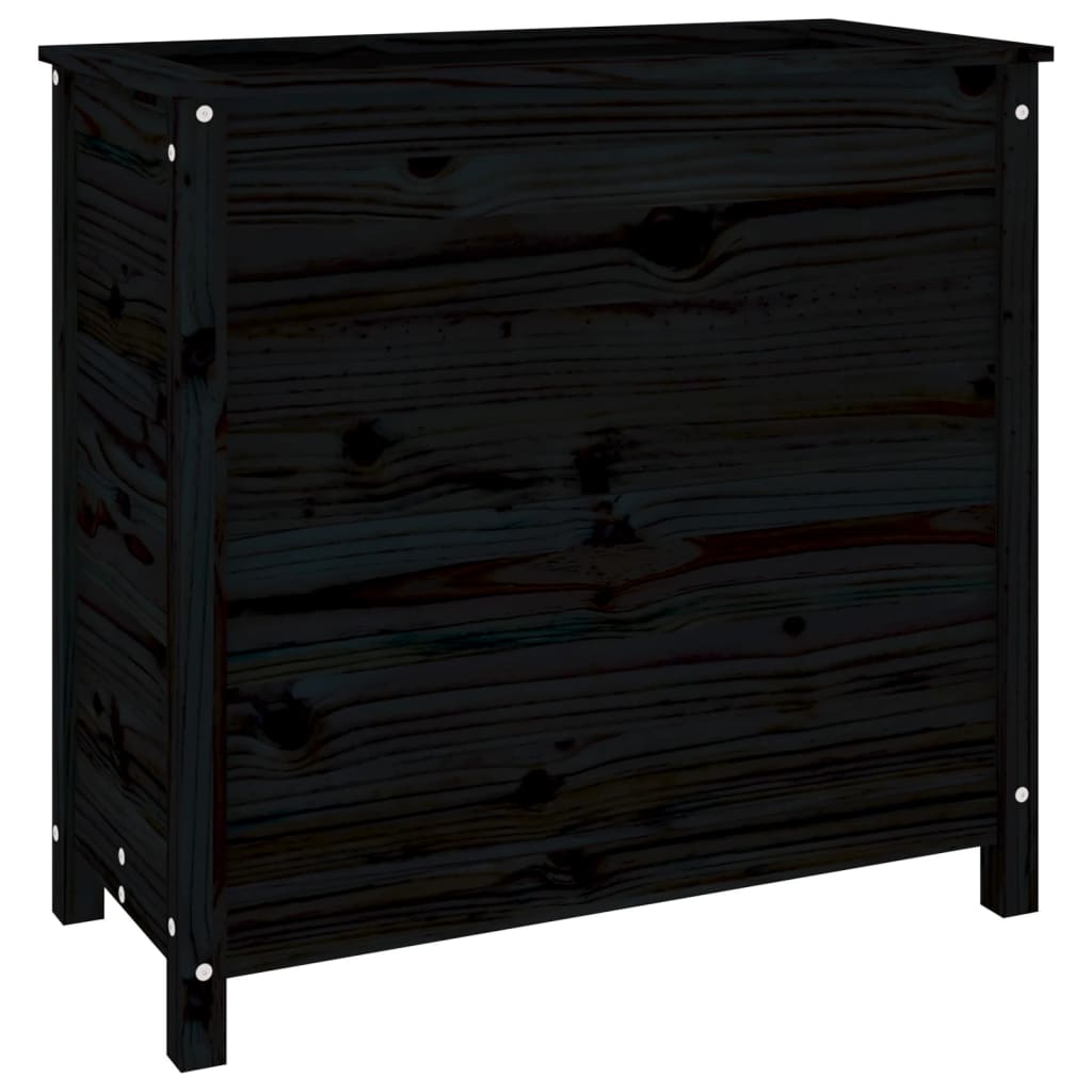 vidaXL Jardinera madera maciza de pino negro 82,5x40x78 cm