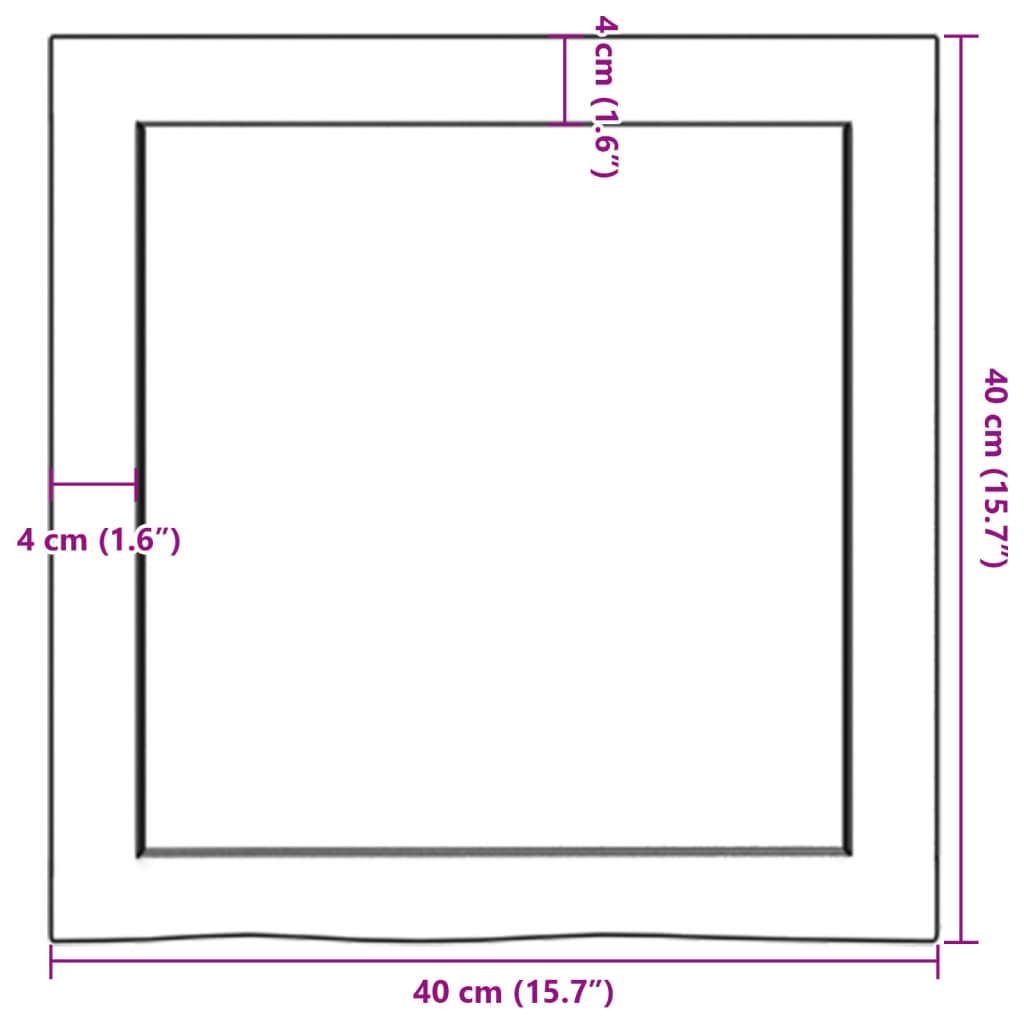 vidaXL Estante de pared madera maciza roble sin tratar 40x40x(2-4) cm