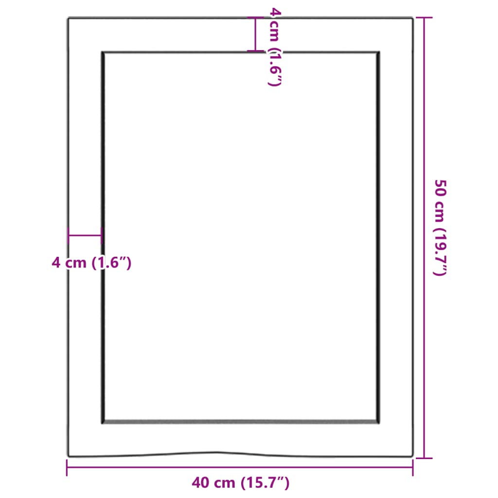 vidaXL Estante de pared madera maciza roble sin tratar 40x50x(2-4) cm