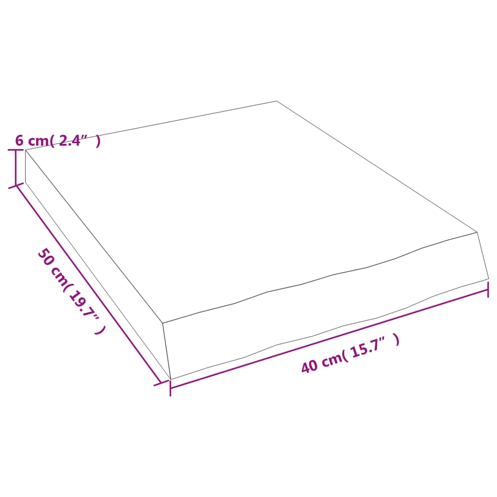 vidaXL Estante de pared madera maciza roble sin tratar 40x50x(2-6) cm