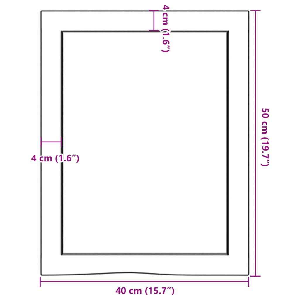 vidaXL Estante de pared madera maciza roble sin tratar 40x50x(2-6) cm