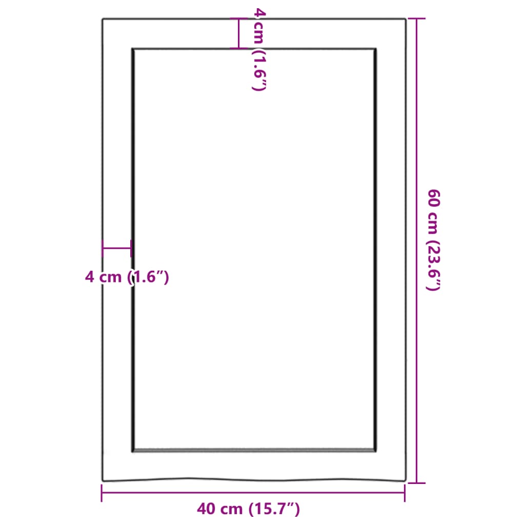 vidaXL Estante de pared madera maciza roble sin tratar 40x60x(2-4) cm