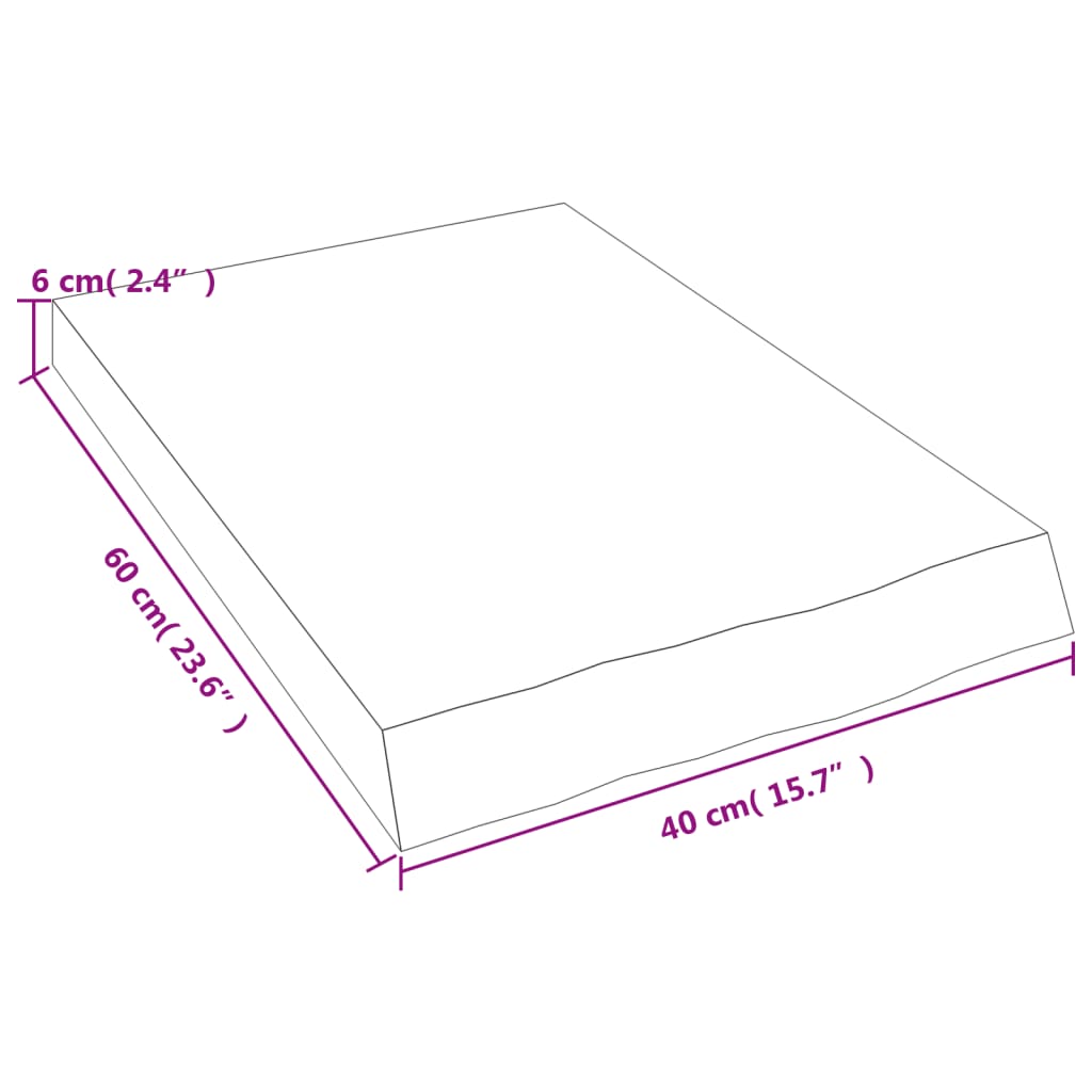 vidaXL Estante de pared madera maciza roble sin tratar 40x60x(2-6) cm