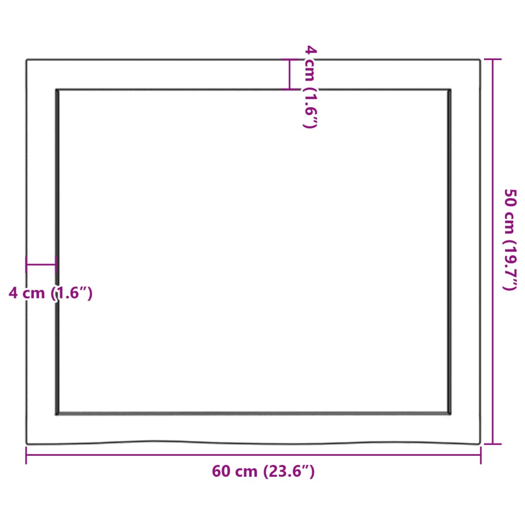 vidaXL Estante de pared madera maciza roble sin tratar 60x50x(2-4) cm