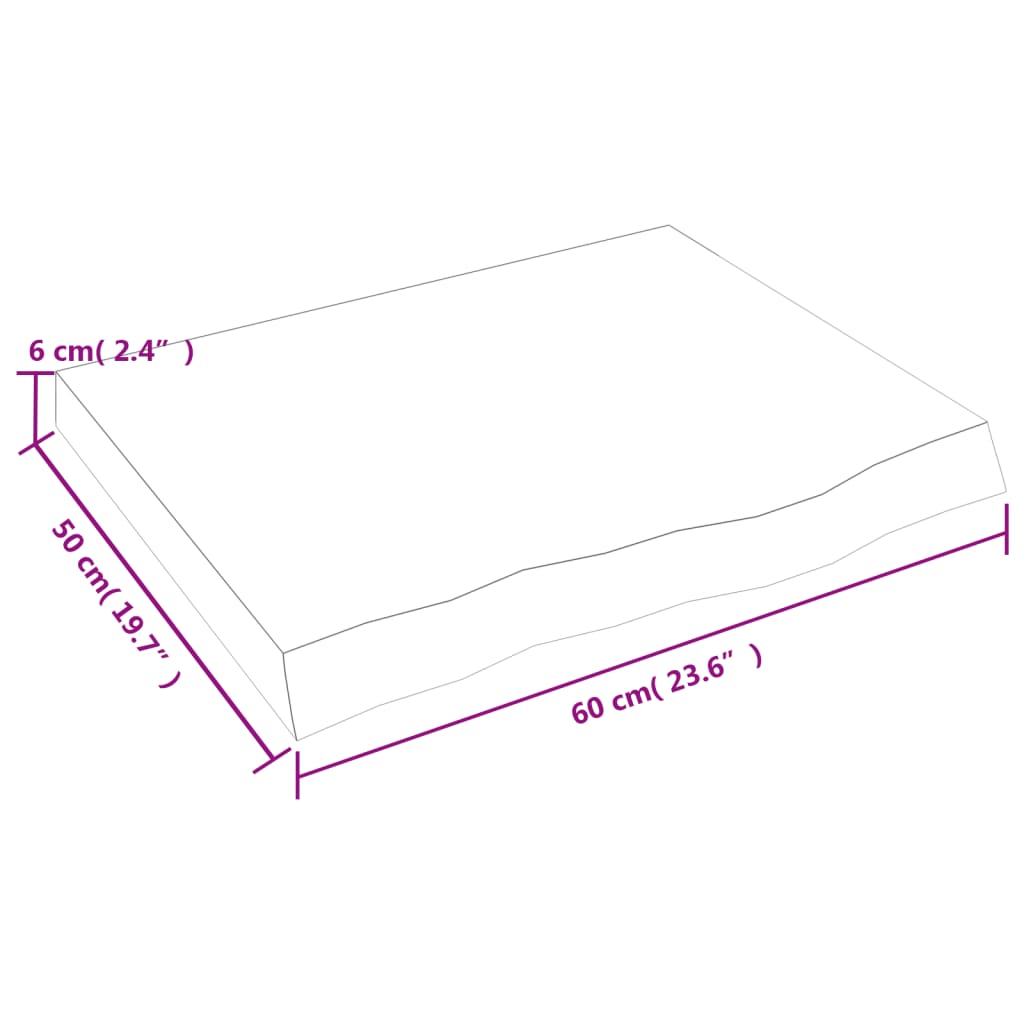 vidaXL Estante de pared madera maciza roble sin tratar 60x50x(2-6) cm