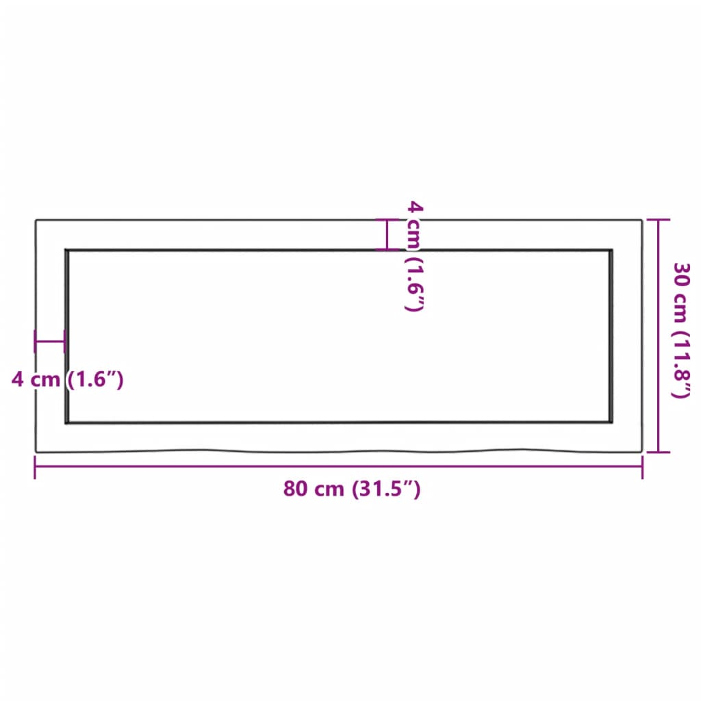 vidaXL Estante de pared madera maciza roble sin tratar 80x30x(2-6) cm