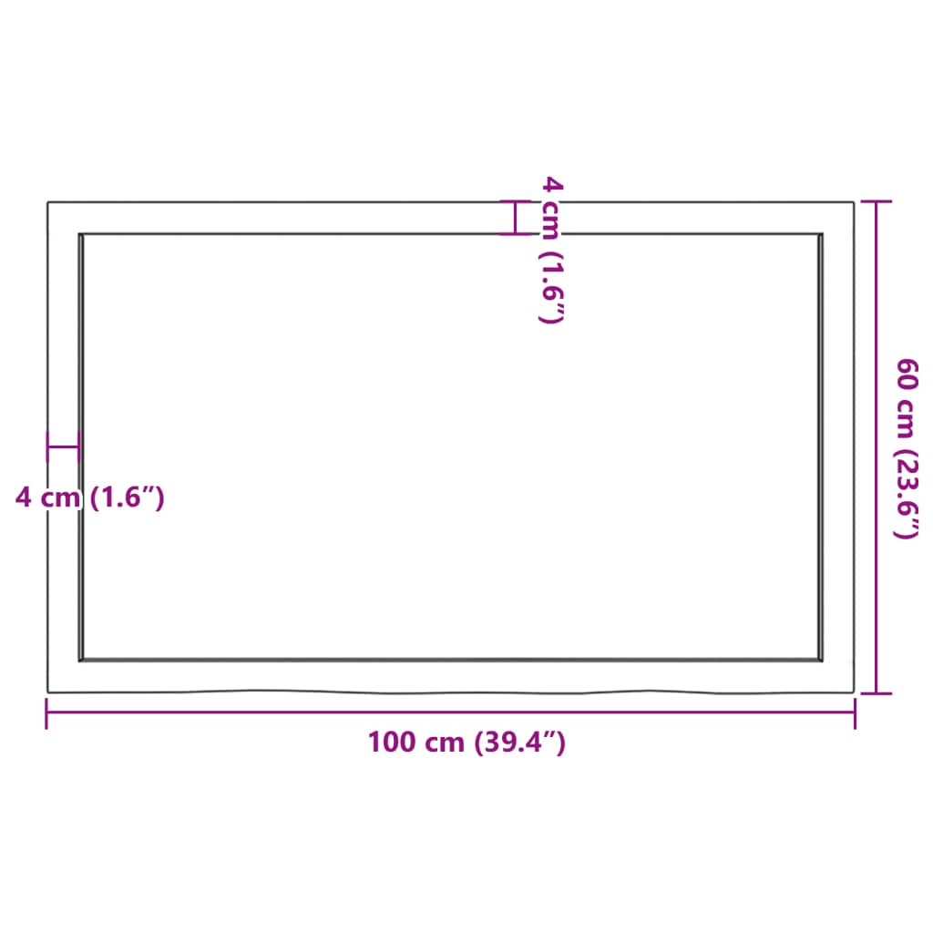 vidaXL Estante de pared madera maciza roble sin tratar 100x60x(2-4) cm