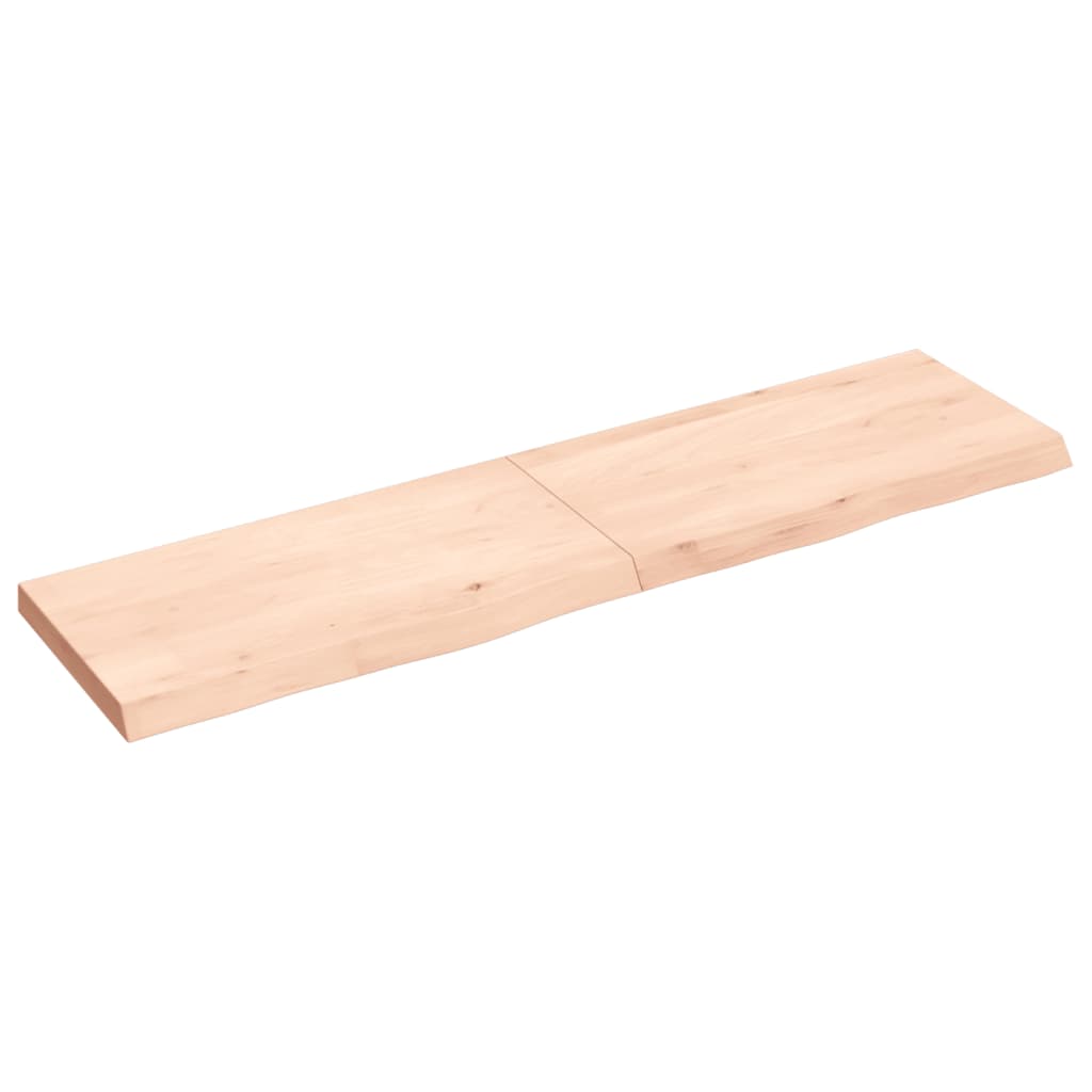 vidaXL Estante de pared madera maciza roble sin tratar 120x30x(2-4) cm