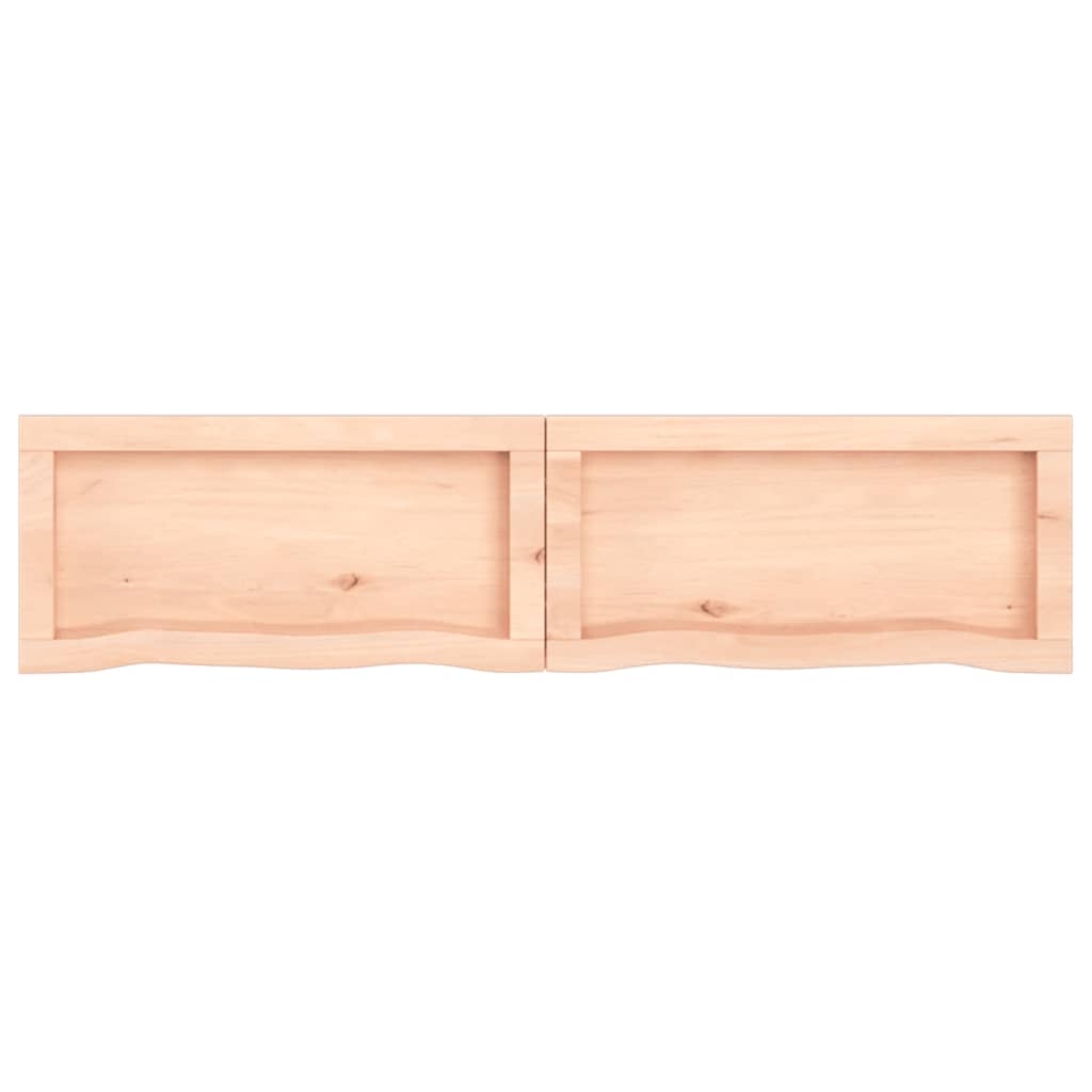 vidaXL Estante de pared madera maciza roble sin tratar 120x30x(2-4) cm