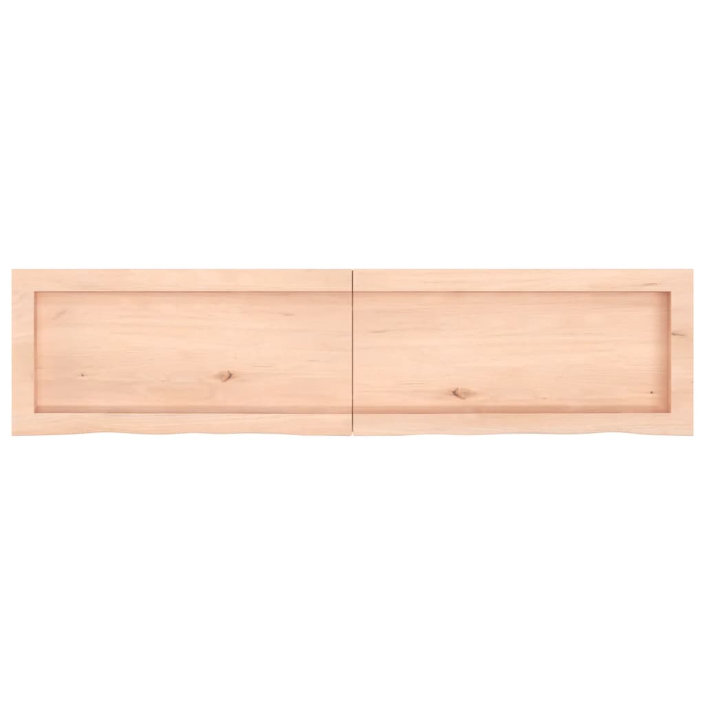 vidaXL Estante de pared madera maciza roble sin tratar 120x30x(2-6) cm