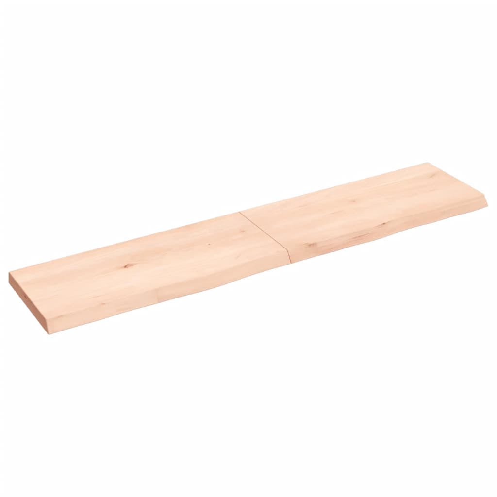 vidaXL Estante de pared madera maciza roble sin tratar 140x30x(2-4) cm