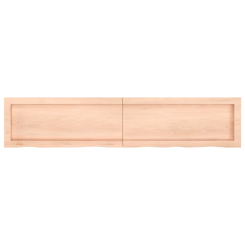 vidaXL Estante de pared madera maciza roble sin tratar 140x30x(2-4) cm