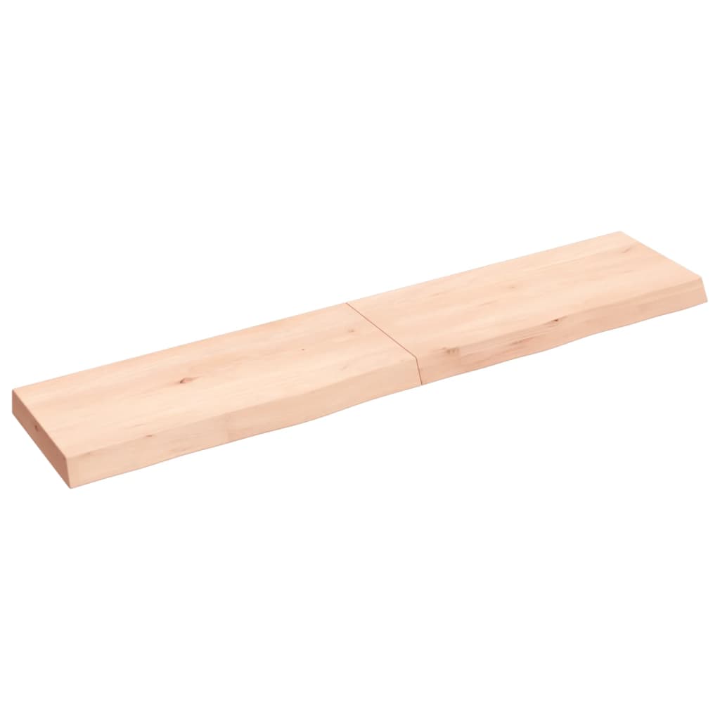 vidaXL Estante de pared madera maciza roble sin tratar 140x30x(2-6) cm