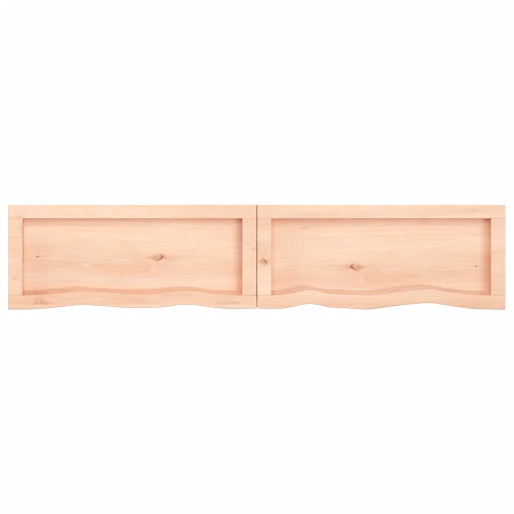 vidaXL Estante de pared madera maciza roble sin tratar 140x30x(2-6) cm