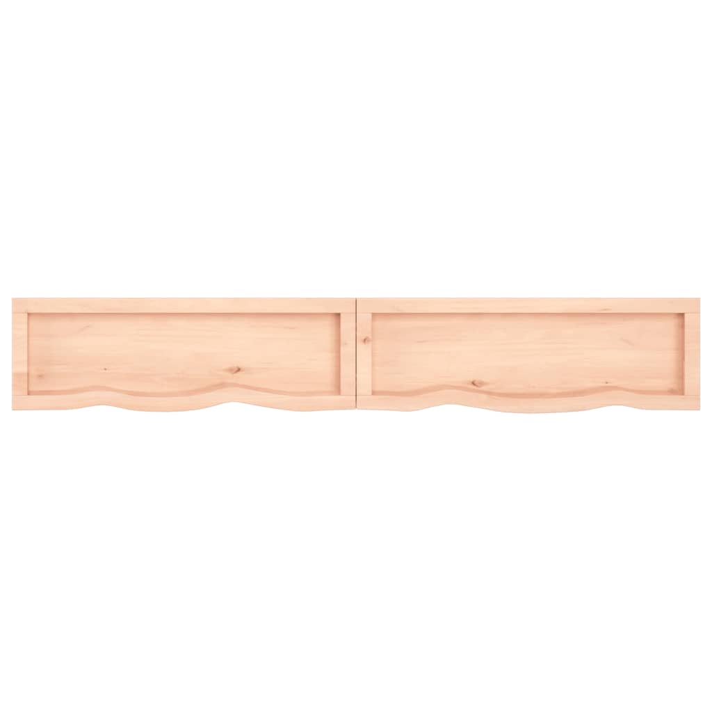 vidaXL Estante de pared madera maciza roble sin tratar 180x30x(2-4) cm