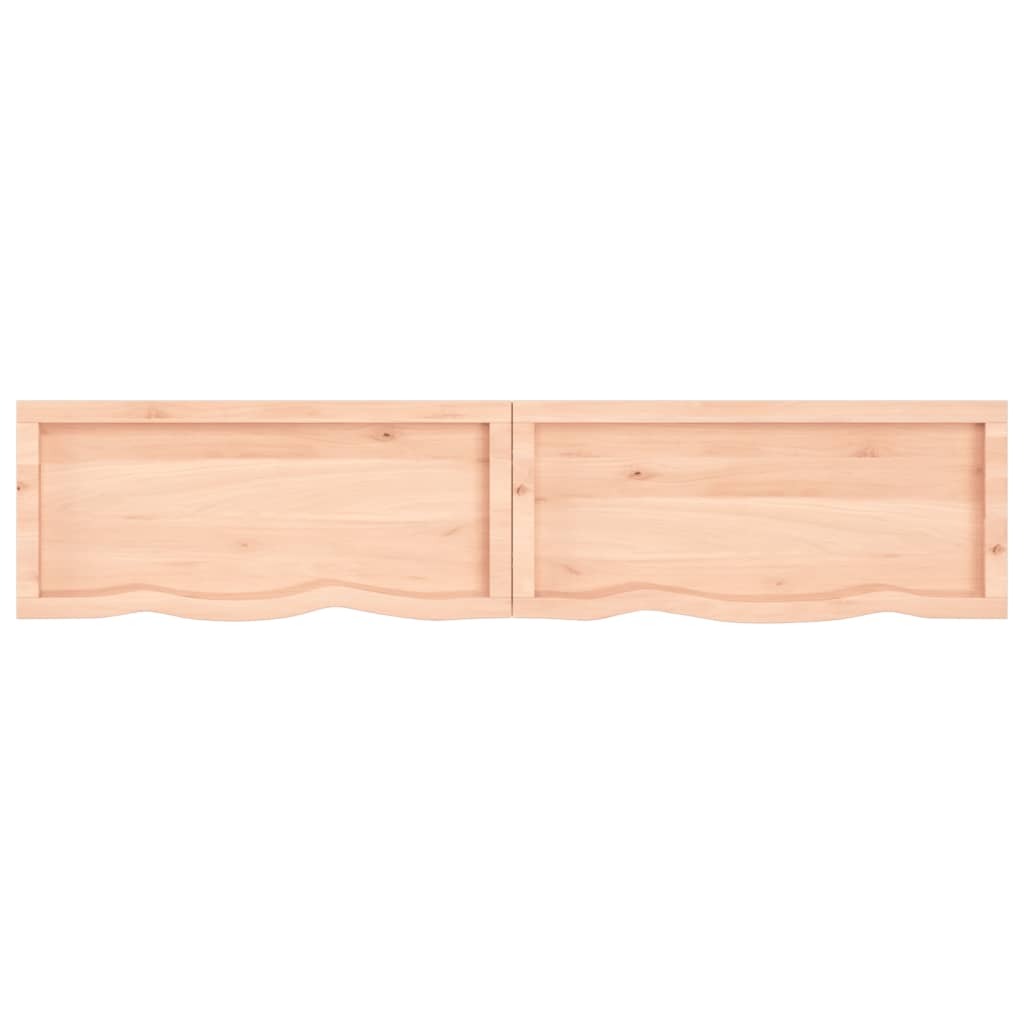 vidaXL Estante de pared madera maciza roble sin tratar 180x40x(2-4) cm