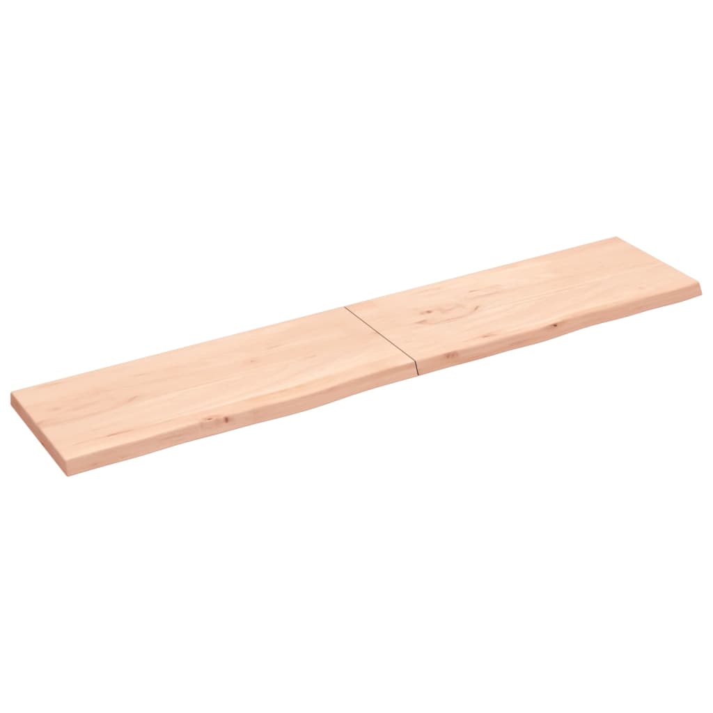 vidaXL Estante de pared madera maciza roble sin tratar 200x40x(2-4) cm