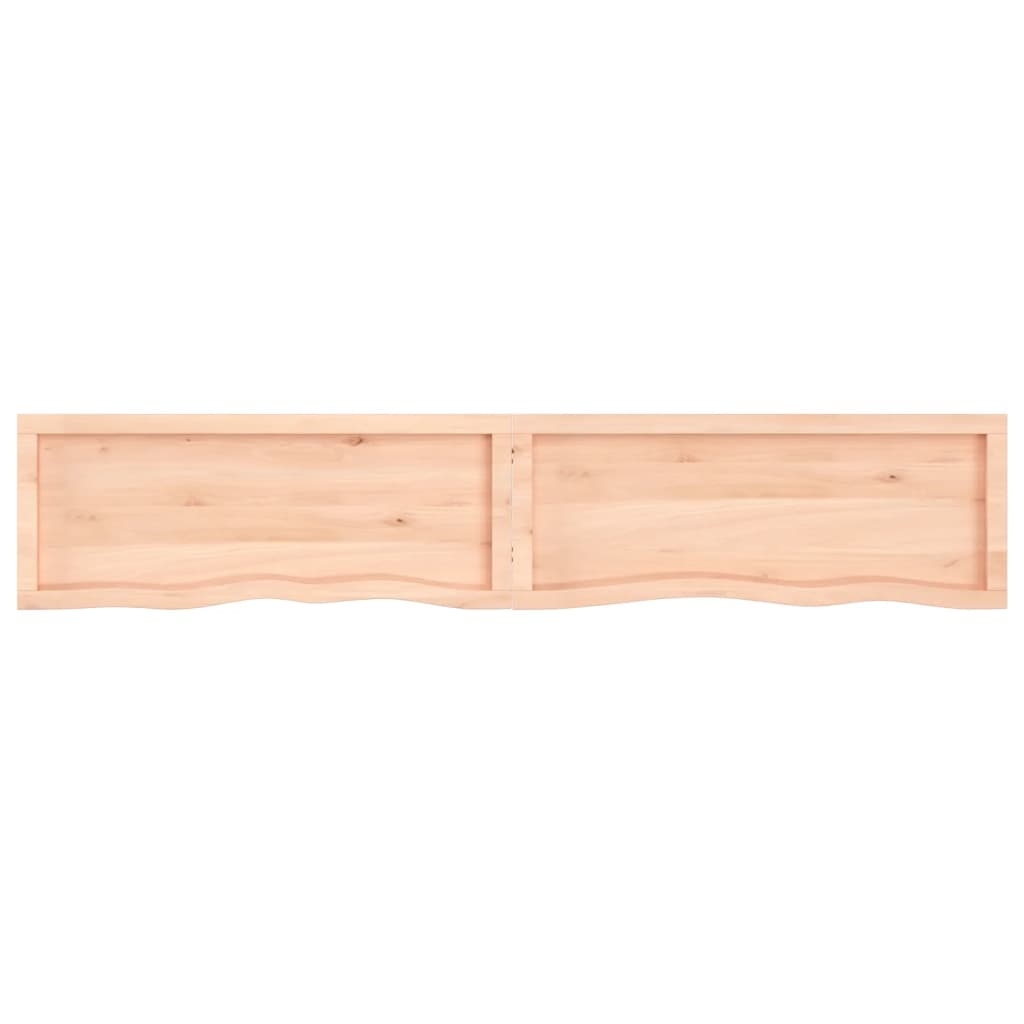 vidaXL Estante de pared madera maciza roble sin tratar 200x40x(2-4) cm