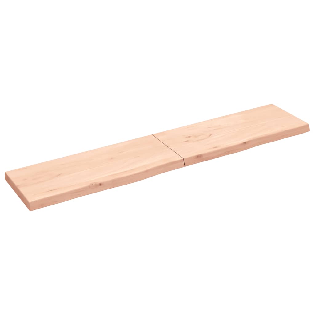 vidaXL Estante de pared madera maciza roble sin tratar 200x40x(2-6) cm