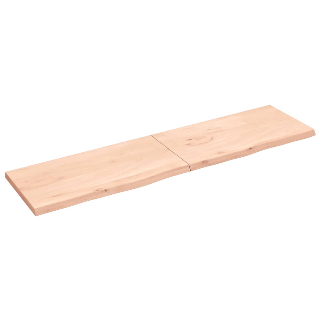 vidaXL Estante de pared madera maciza roble sin tratar 200x50x(2-4) cm