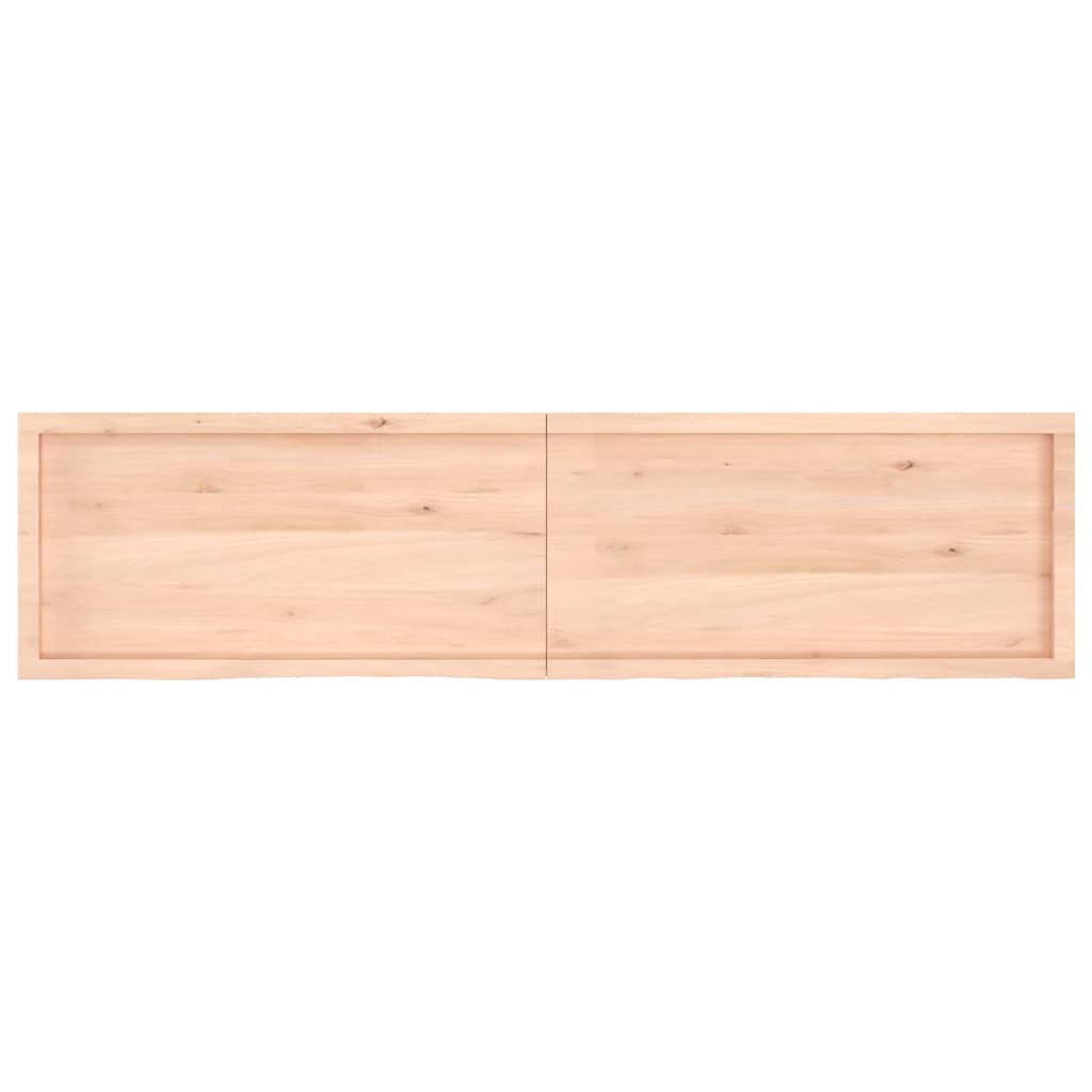 vidaXL Estante de pared madera maciza roble sin tratar 200x50x(2-4) cm