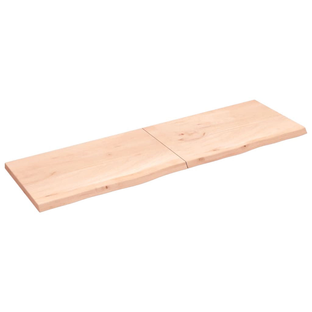 vidaXL Estante de pared madera maciza roble sin tratar 200x60x(2-4) cm